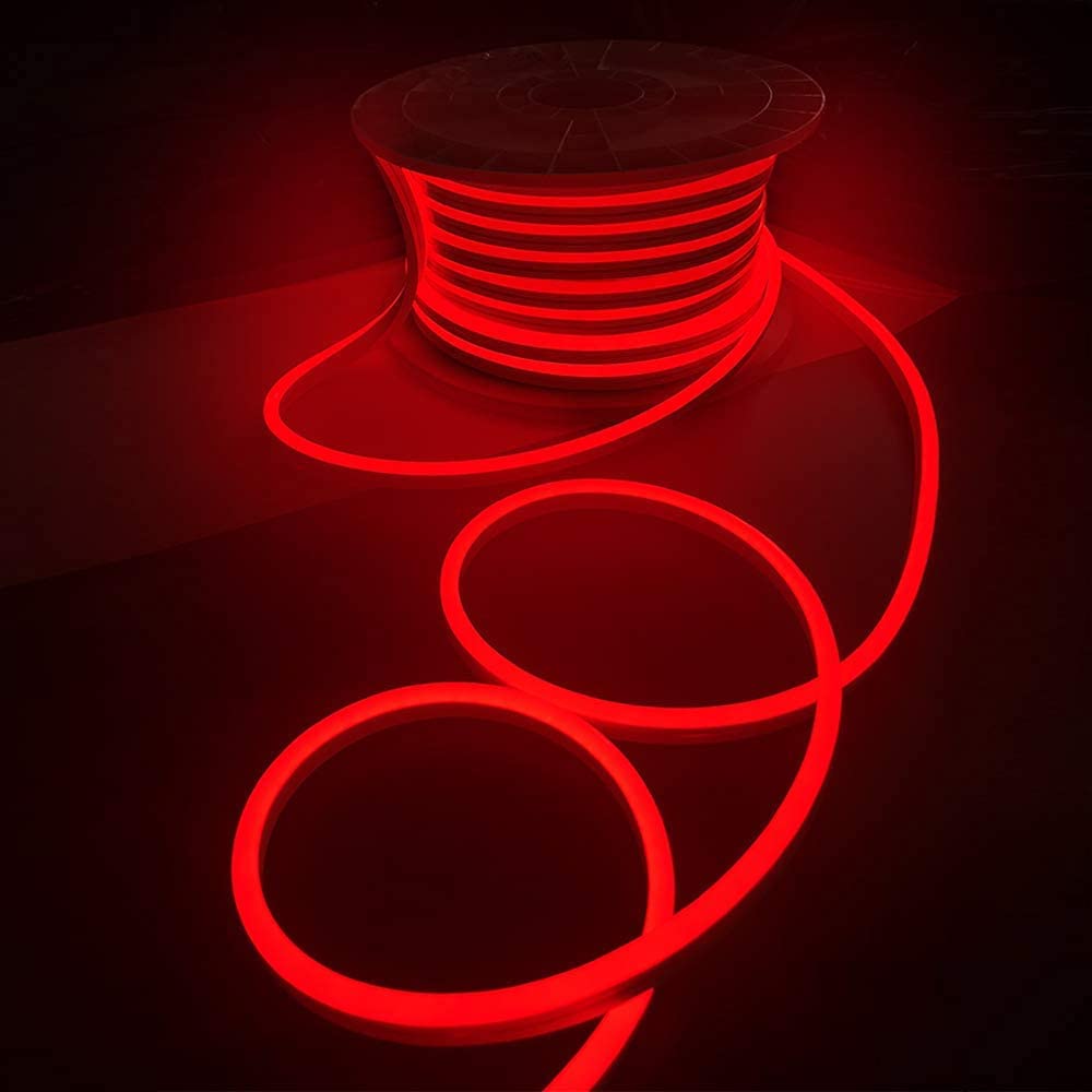 NEON عكس الضوء الأحمر أدى ضوء قطاع مرنة سيليكون الصمام أضواء النيون حبل DC12V